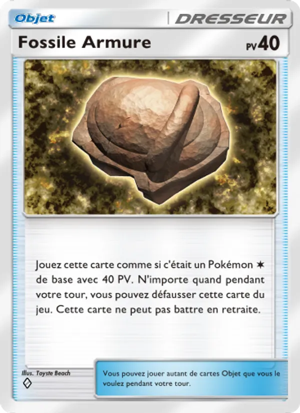 Carte Pokémon Fossile Armure 145/140 de l'extension Choc Spatio-Temporel
