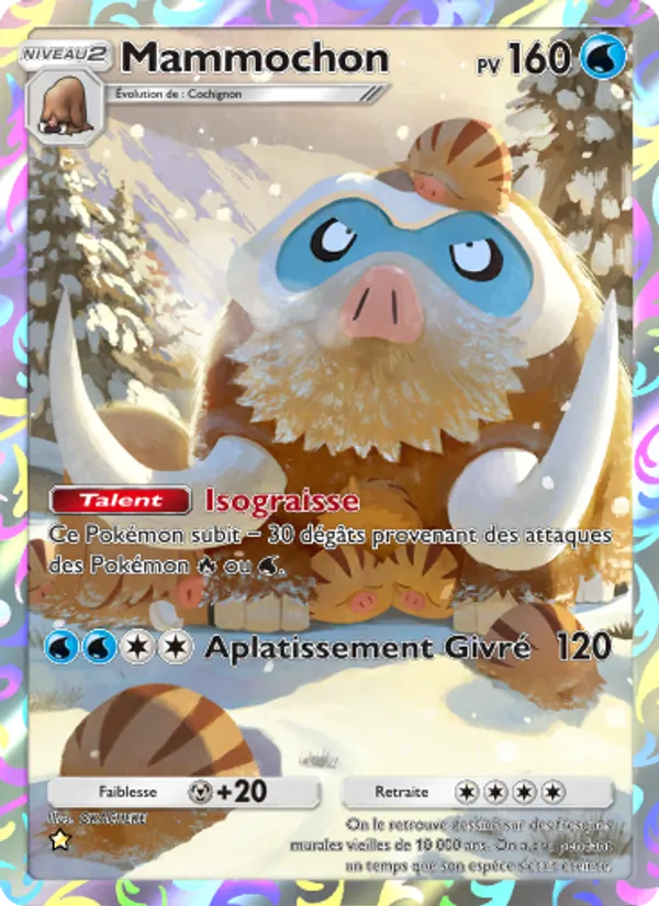 Carte Pokémon Mammochon 160/140 de l'extension Choc Spatio-Temporel