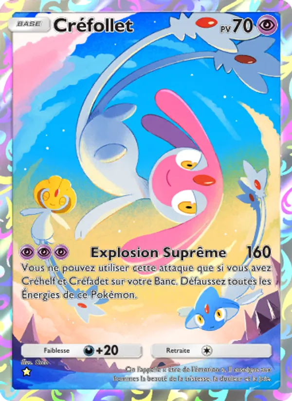 Carte Pokémon Créfollet 166/140 de l'extension Choc Spatio-Temporel