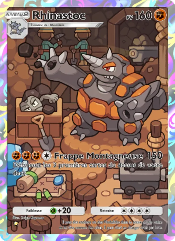 Carte Pokémon Rhinastoc 169/140 de l'extension Choc Spatio-Temporel