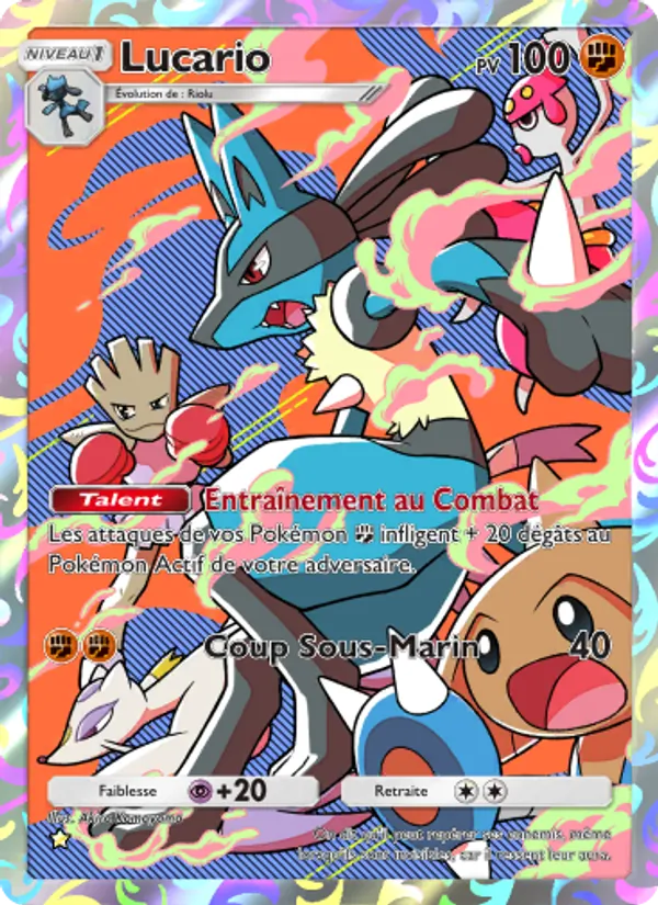 Carte Pokémon Lucario 170/140 de l'extension Choc Spatio-Temporel