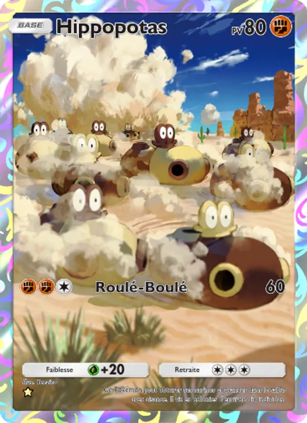 Carte Pokémon Hippopotas 171/140 de l'extension Choc Spatio-Temporel