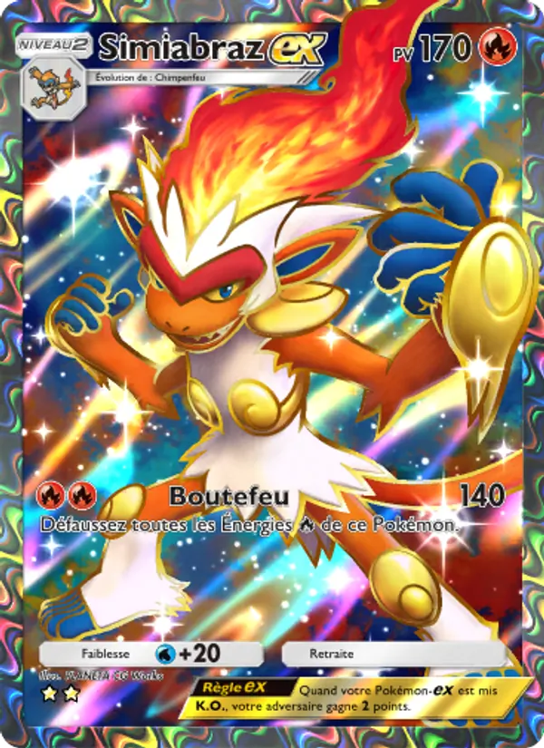 Carte Pokémon Simiabraz-ex 181/140 de l'extension Choc Spatio-Temporel