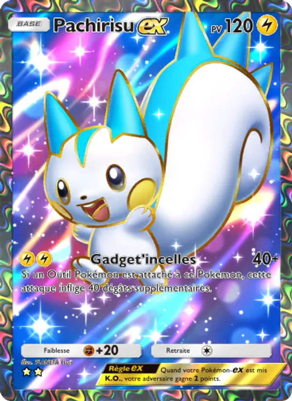 Carte Pokémon Pachirisu-ex 183/140 de l'extension Choc Spatio-Temporel