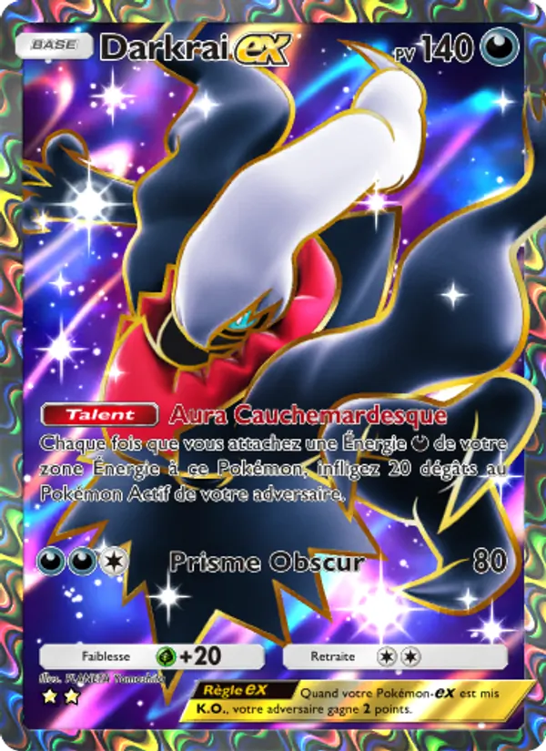 Carte Pokémon Darkrai-ex 187/140 de l'extension Choc Spatio-Temporel