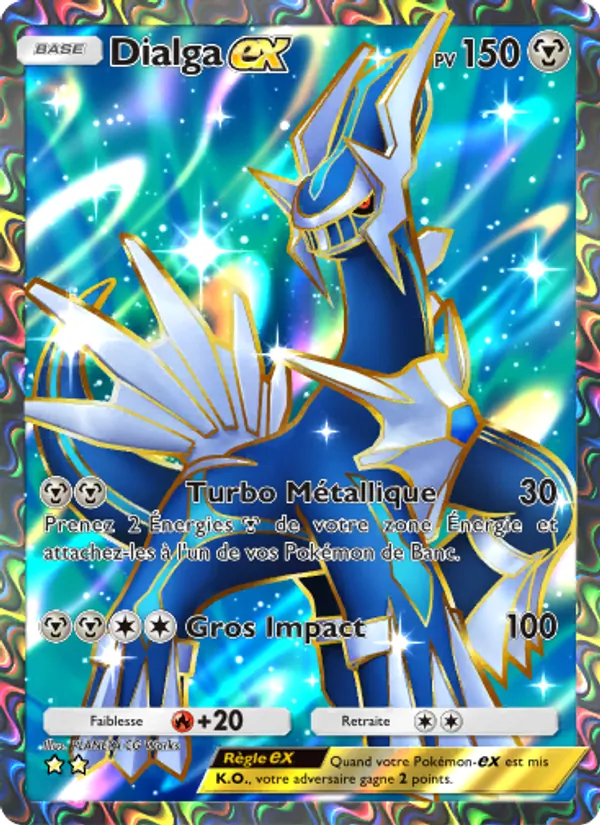 Carte Pokémon Dialga-ex 188/140 de l'extension Choc Spatio-Temporel