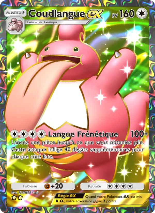 Carte Pokémon Coudlangue-ex 189/140 de l'extension Choc Spatio-Temporel