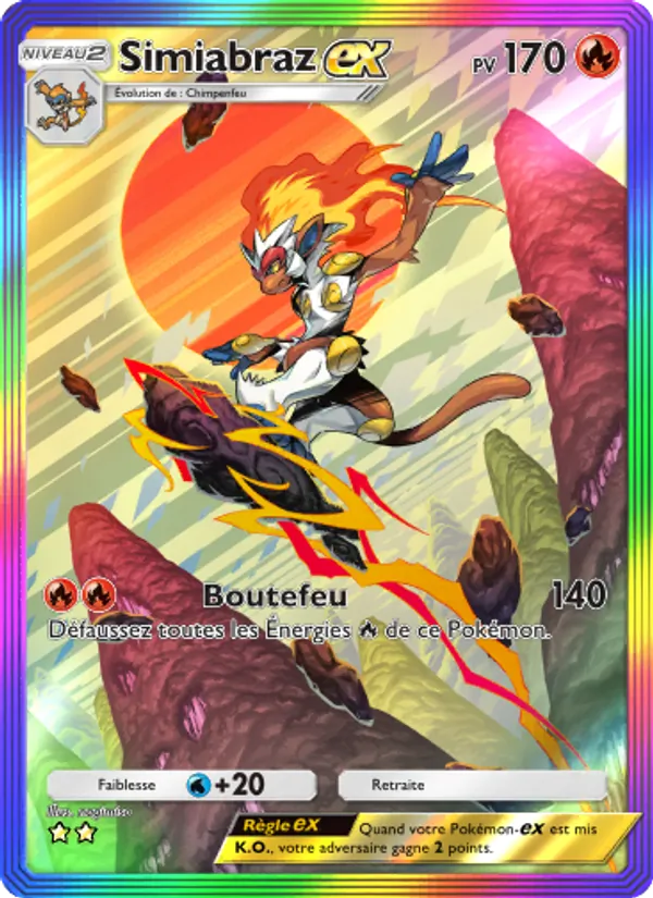 Carte Pokémon Simiabraz-ex 197/140 de l'extension Choc Spatio-Temporel