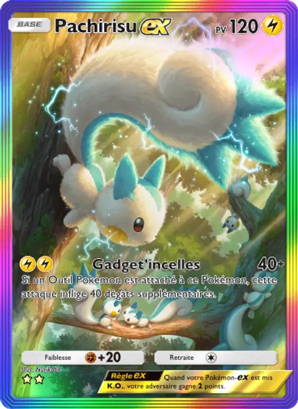 Carte Pokémon Pachirisu-ex 198/140 de l'extension Choc Spatio-Temporel