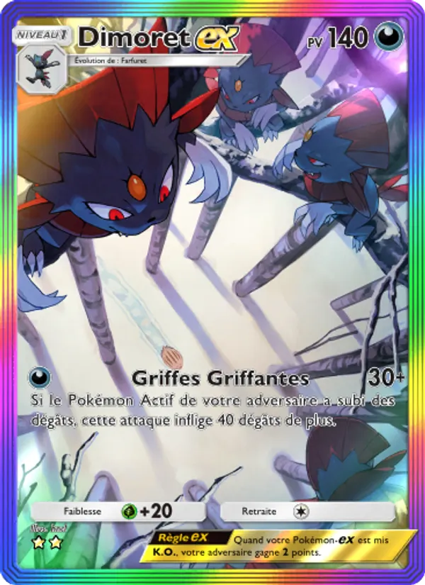 Carte Pokémon Dimoret-ex 201/140 de l'extension Choc Spatio-Temporel