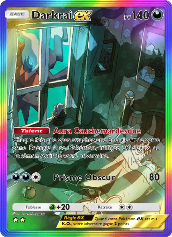 Carte Pokémon Darkrai-ex 202/140 de l'extension Choc Spatio-Temporel