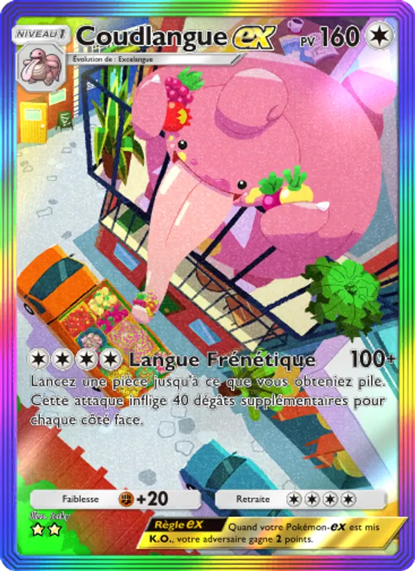 Carte Pokémon Coudlangue-ex 203/140 de l'extension Choc Spatio-Temporel
