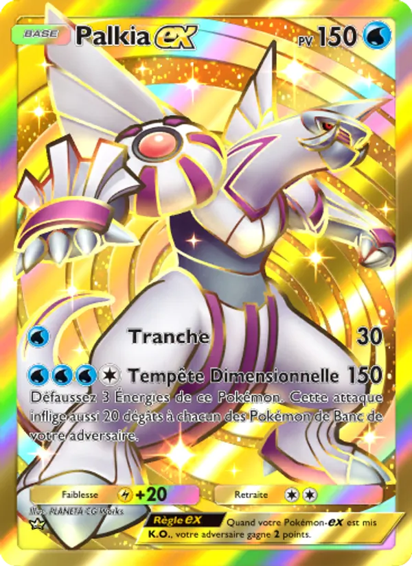 Carte Pokémon Palkia-ex 206/140 de l'extension Choc Spatio-Temporel
