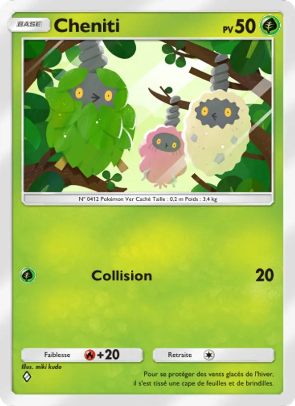 Carte Pokémon Cheniti 002/75 de l'extension Lumière Triomphale