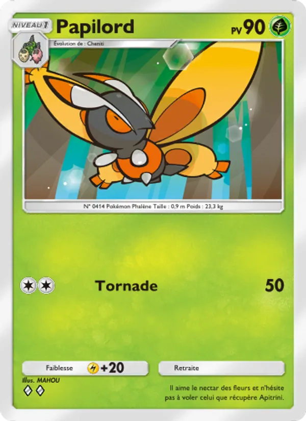 Carte Pokémon Papilord 003/75 de l'extension Lumière Triomphale
