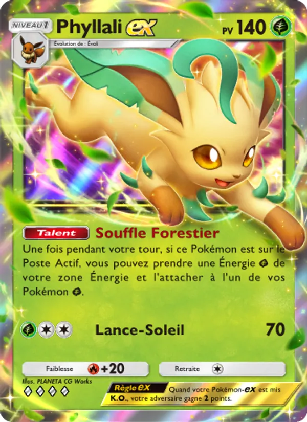 Carte Pokémon Phyllali-ex 010/75 de l'extension Lumière Triomphale