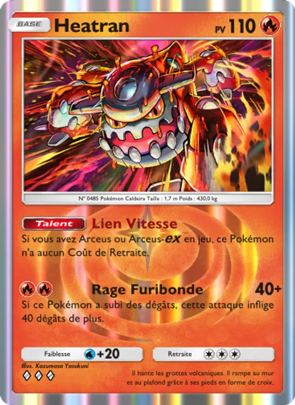 Carte Pokémon Heatran 013/75 de l'extension Lumière Triomphale
