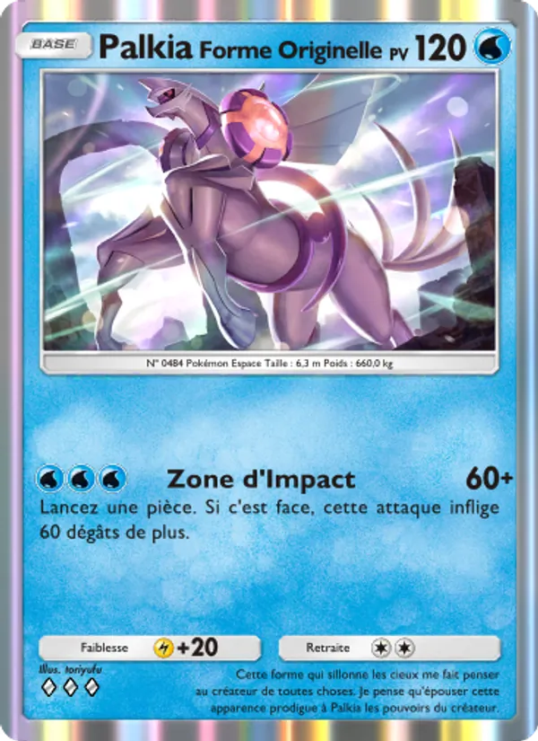 Carte Pokémon PalkiaForme Originelle 023/75 de l'extension Lumière Triomphale