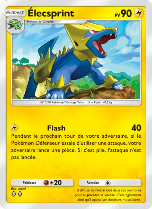 Carte Pokémon Élecsprint 028/75 de l'extension Lumière Triomphale