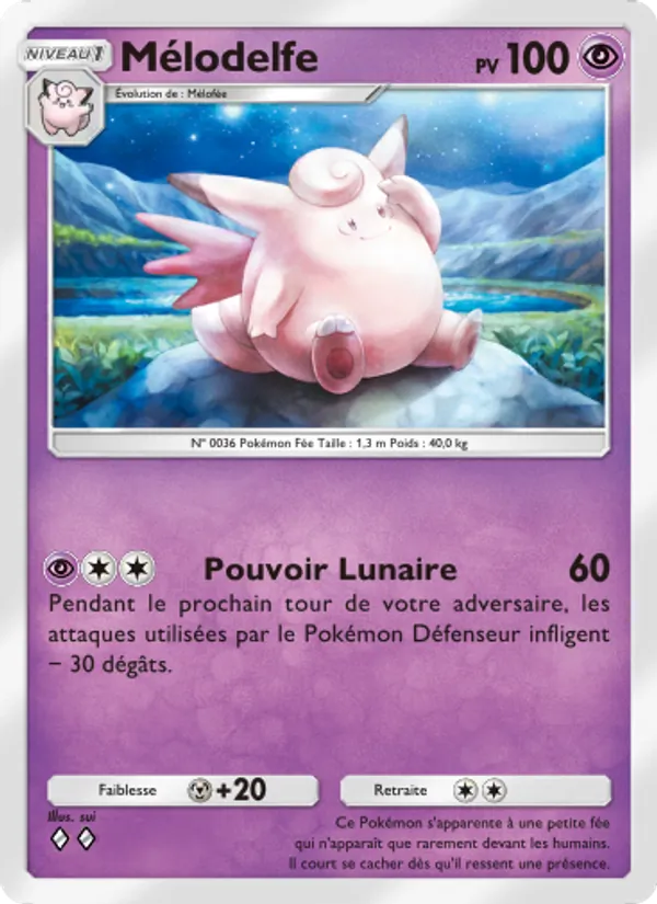Carte Pokémon Mélodelfe 030/75 de l'extension Lumière Triomphale