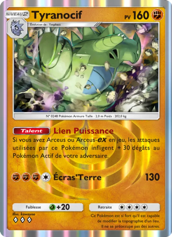 Carte Pokémon Tyranocif 041/75 de l'extension Lumière Triomphale