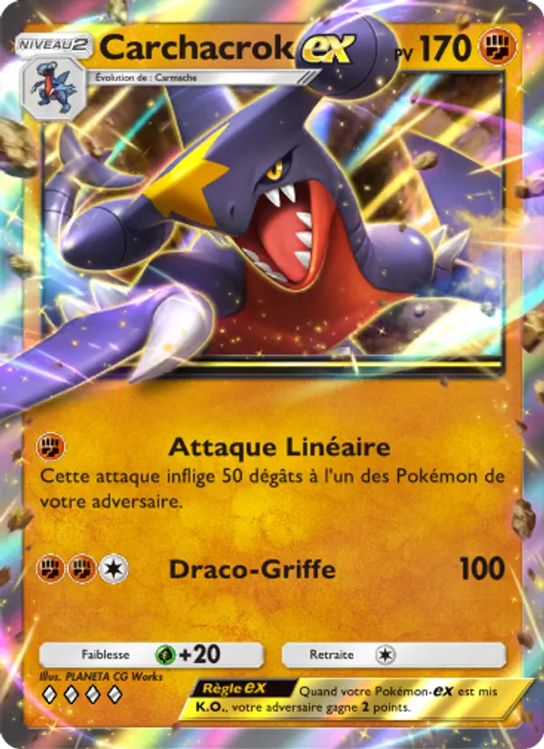 Carte Pokémon Carchacrok-ex 047/75 de l'extension Lumière Triomphale
