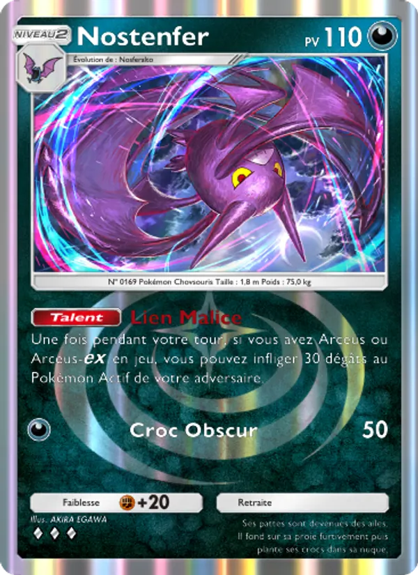 Carte Pokémon Nostenfer 050/75 de l'extension Lumière Triomphale