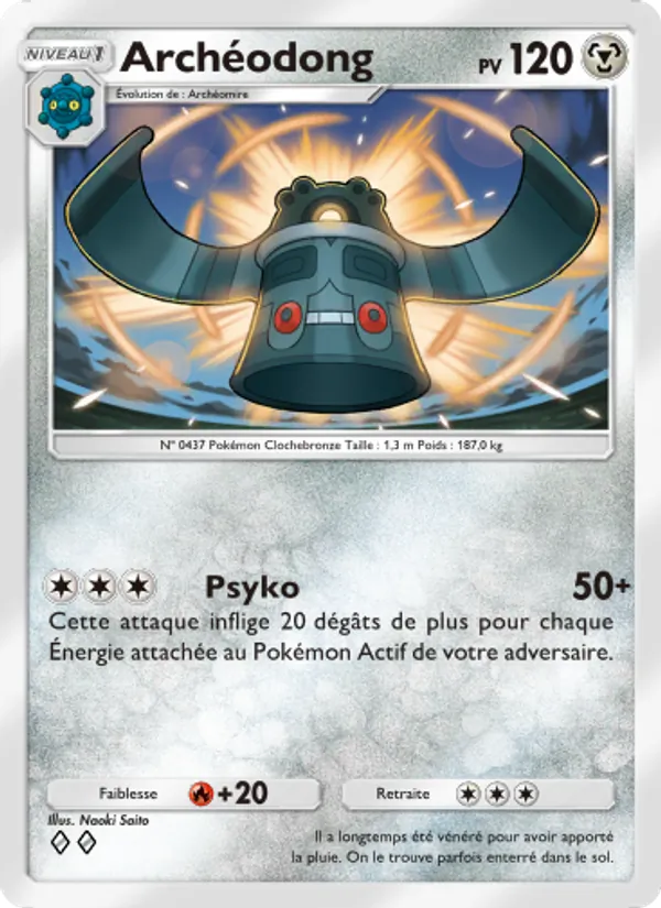 Carte Pokémon Archéodong 059/75 de l'extension Lumière Triomphale
