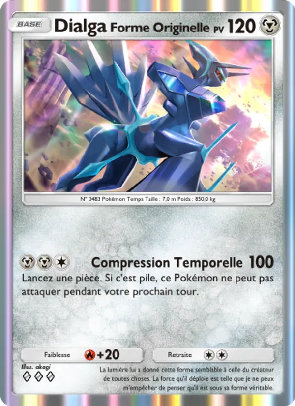 Carte Pokémon DialgaForme Originelle 060/75 de l'extension Lumière Triomphale