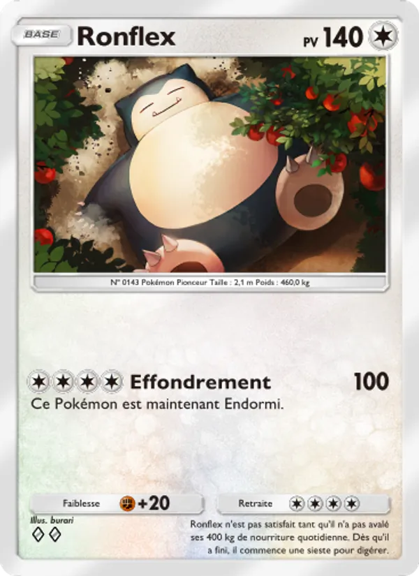 Carte Pokémon Ronflex 063/75 de l'extension Lumière Triomphale