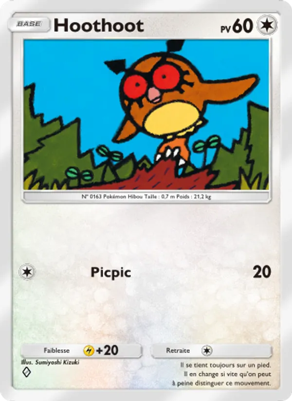 Carte Pokémon Hoothoot 064/75 de l'extension Lumière Triomphale