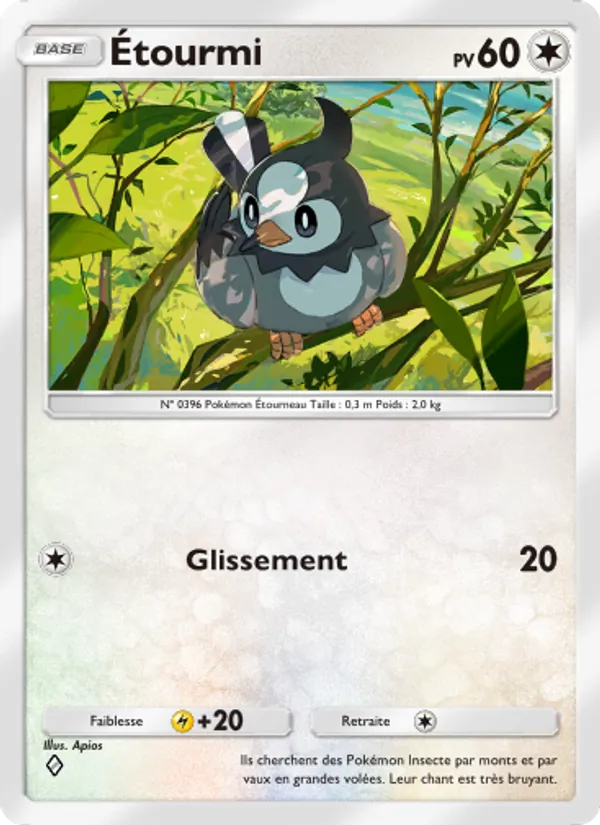 Carte Pokémon Étourmi 066/75 de l'extension Lumière Triomphale