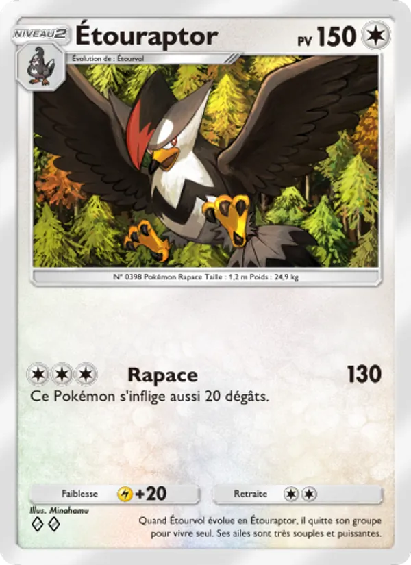 Carte Pokémon Étouraptor 068/75 de l'extension Lumière Triomphale