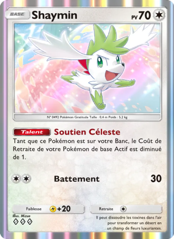 Carte Pokémon Shaymin 069/75 de l'extension Lumière Triomphale