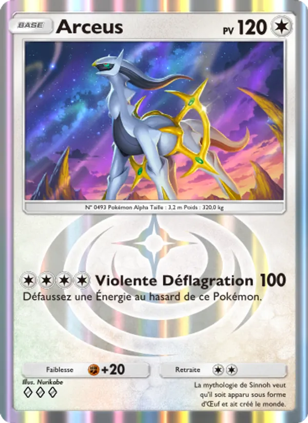 Carte Pokémon Arceus 070/75 de l'extension Lumière Triomphale