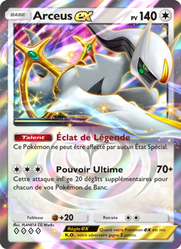 Carte Pokémon Arceus-ex 071/75 de l'extension Lumière Triomphale