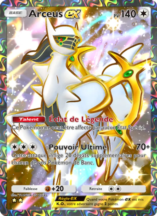 Carte Pokémon Arceus-ex 086/75 de l'extension Lumière Triomphale