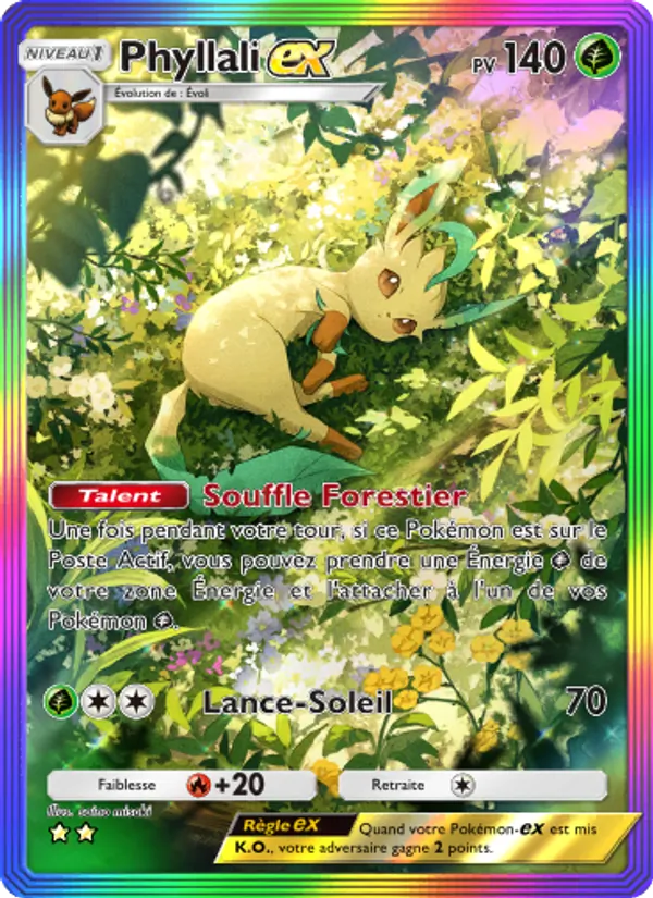 Carte Pokémon Phyllali-ex 091/75 de l'extension Lumière Triomphale
