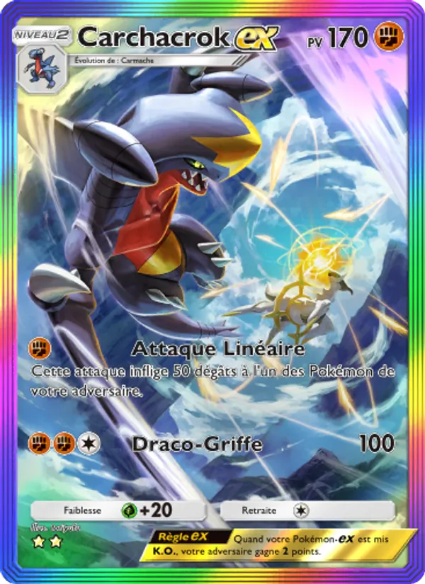 Carte Pokémon Carchacrok-ex 093/75 de l'extension Lumière Triomphale