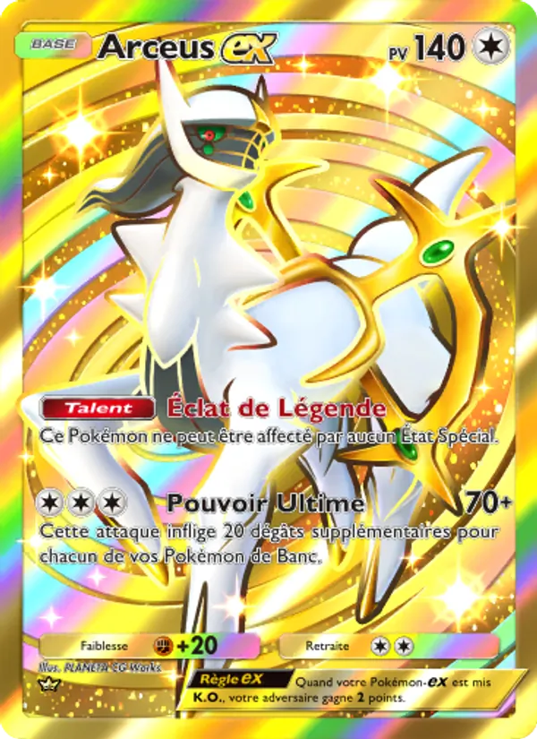 Carte Pokémon Arceus-ex 096/75 de l'extension Lumière Triomphale