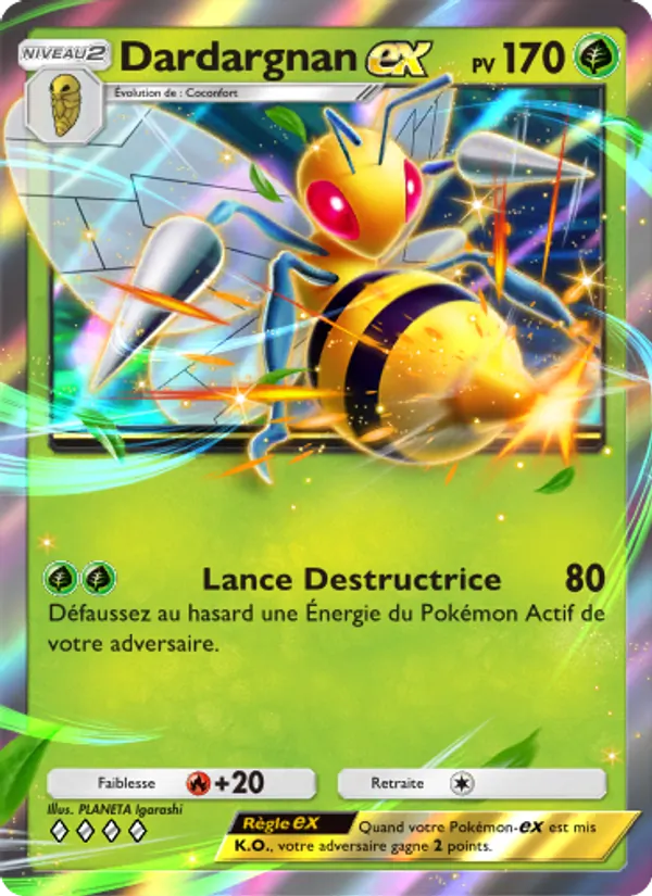 Carte Pokémon Dardargnan-ex 003/72 de l'extension Réjouissances Rayonnantes