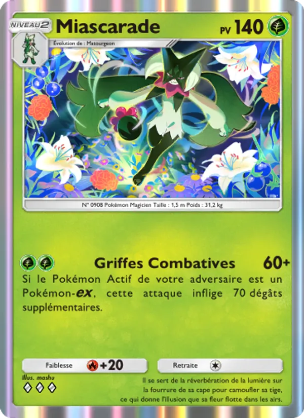 Carte Pokémon Miascarade 007/72 de l'extension Réjouissances Rayonnantes