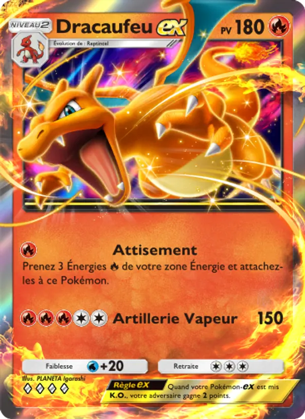 Carte Pokémon Dracaufeu-ex 010/72 de l'extension Réjouissances Rayonnantes