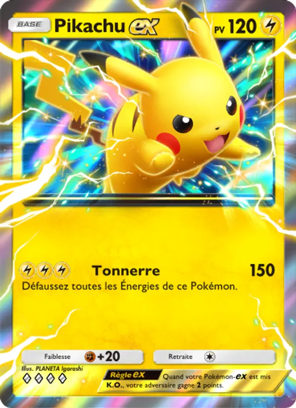 Carte Pokémon Pikachu-ex 022/72 de l'extension Réjouissances Rayonnantes