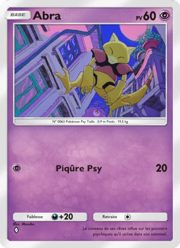 Carte Pokémon Abra 029/72 de l'extension Réjouissances Rayonnantes