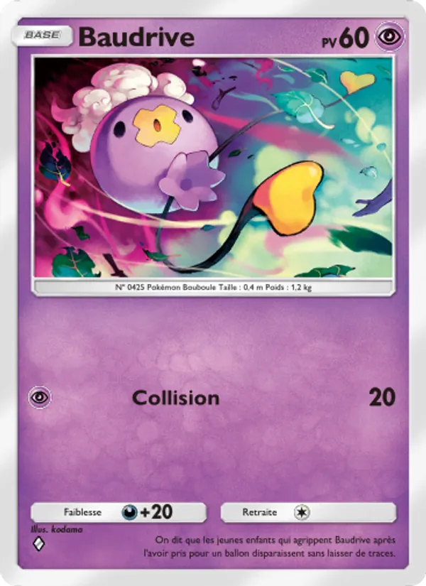 Carte Pokémon Baudrive 033/72 de l'extension Réjouissances Rayonnantes