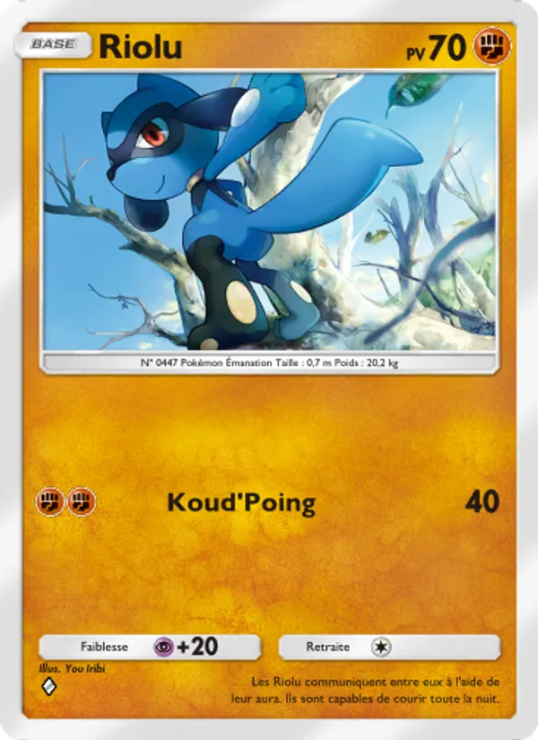 Carte Pokémon Riolu 042/72 de l'extension Réjouissances Rayonnantes