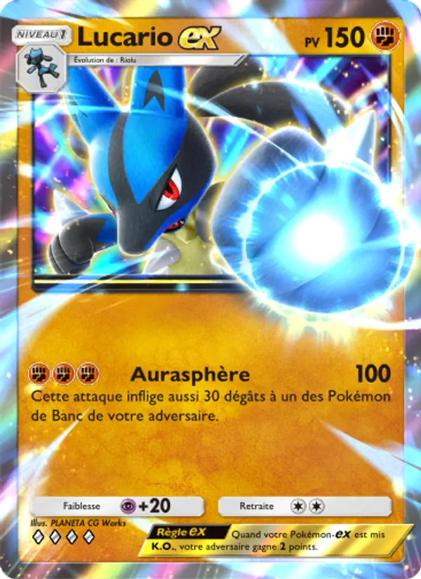 Carte Pokémon Lucario-ex 043/72 de l'extension Réjouissances Rayonnantes