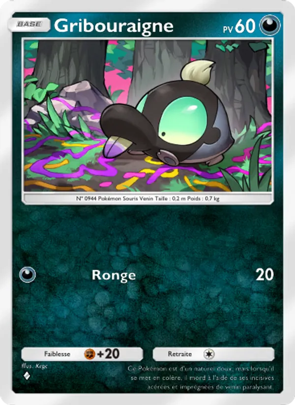 Carte Pokémon Gribouraigne 050/72 de l'extension Réjouissances Rayonnantes