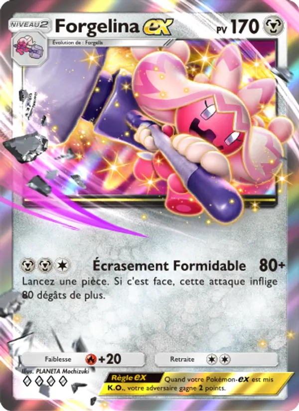 Carte Pokémon Forgelina-ex 054/72 de l'extension Réjouissances Rayonnantes